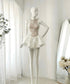 Women Lacey Sleeveless Flounce Mini Dresses